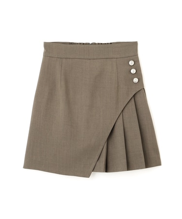 ボタン付きサイトプリーツスカパン