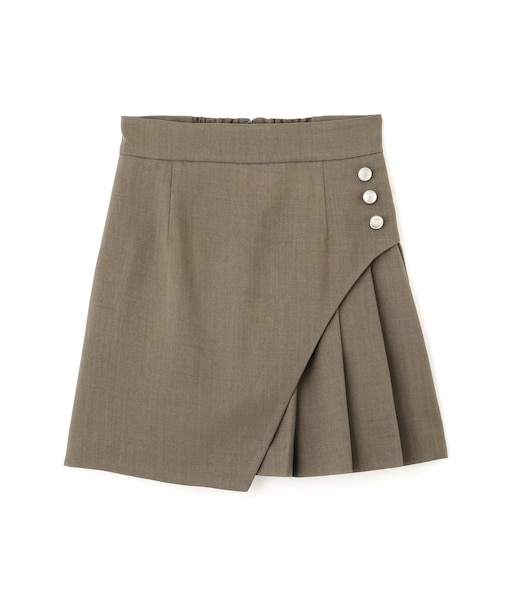 ボタン付きサイトプリーツスカパン