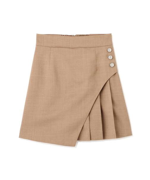 ボタン付きサイトプリーツスカパン