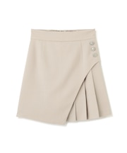 ボタン付きサイトプリーツスカパン