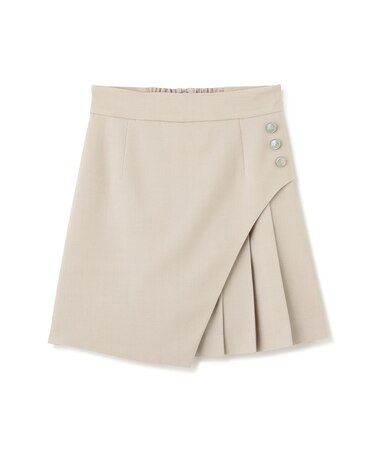 ボタン付きサイトプリーツスカパン