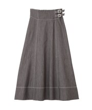 バイカラーステッチAラインフレアスカート