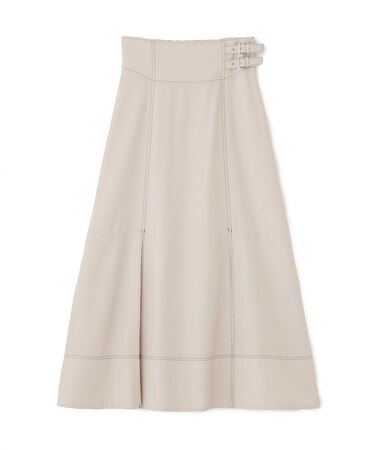 バイカラーステッチAラインフレアスカート