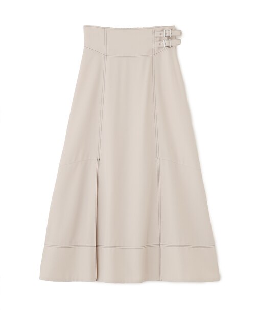 バイカラーステッチAラインフレアスカート