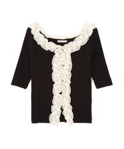 フリルトリムニット半袖