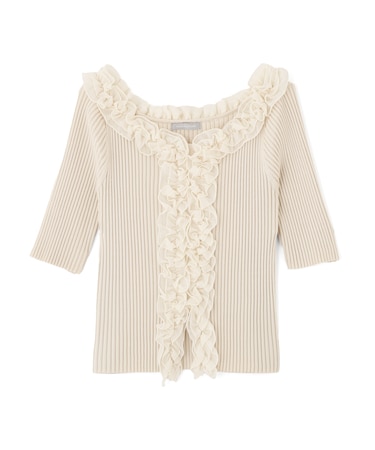 フリルトリムニット半袖