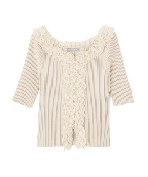 フリルトリムニット半袖