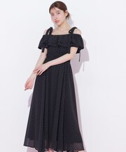 パイピングフリルキャミワンピース