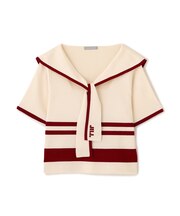 配色ビッグカラーニット