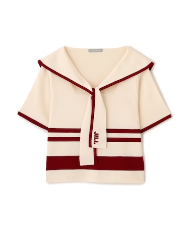 配色ビッグカラーニット