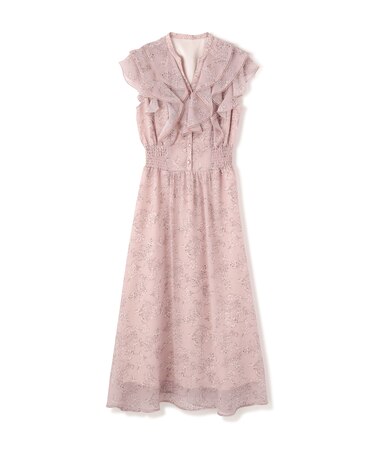 フラワープリントラッフルワンピース