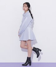 配色ラインレースミニスカート