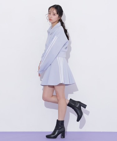 配色ラインレースミニスカート