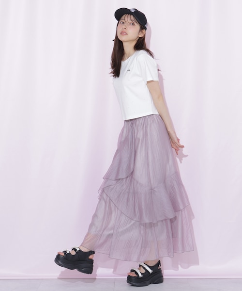 縦ラッフルシアースカート｜ジルバイジルスチュアートの通販｜&mall
