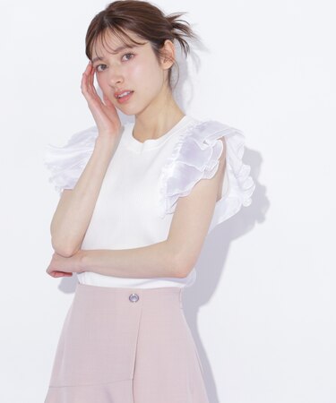 シアースリーブリブニット