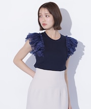 シアースリーブリブニット