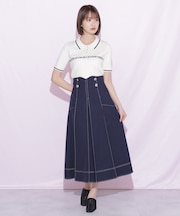 バイカラーステッチスカート