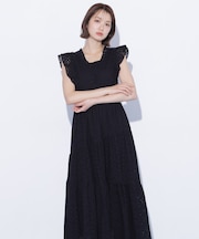 カットワークティアードワンピース