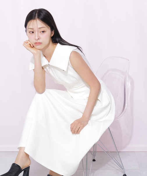 ダイバー襟付きワンピース