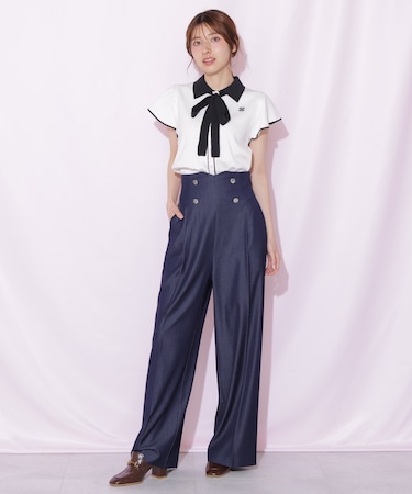 ビスチェディテールワイドパンツ