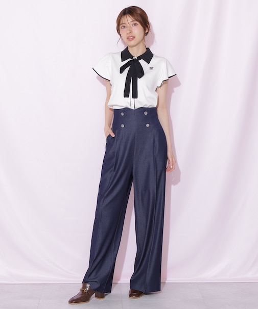 ビスチェディテールワイドパンツ
