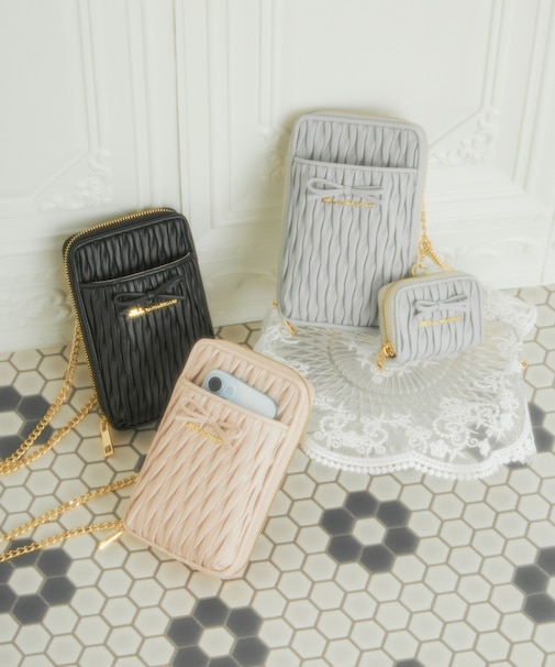 ミニリボンパフィショルダーバッグ