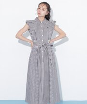 袖バルーンシャツワンピース