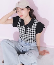 ＜WEB限定カラーあり＞フリル袖ポロニット
