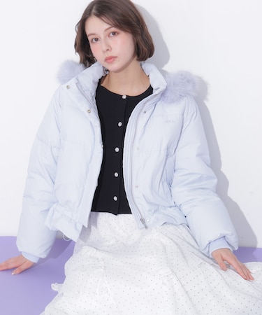 フェイクファー付きペプラムショートダウン 26AW
