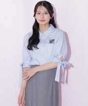 袖リボンブラウス