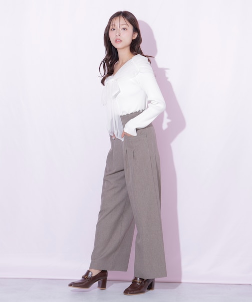 スカラップレースワイドパンツ