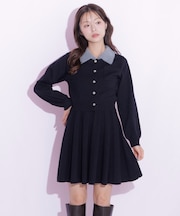 ミニシャギー襟ニットアップ