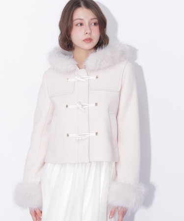 フェイクファー付きショートダッフルコート 26AW