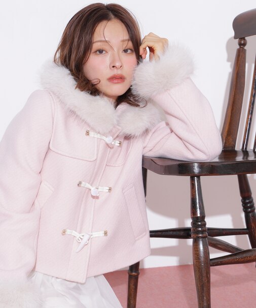 フェイクファー付きショートダッフルコート 26AW