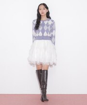 縦ラッフルミニスカート