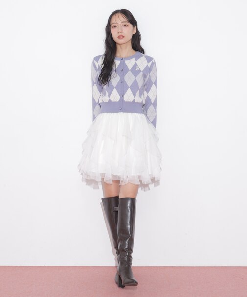 縦ラッフルミニスカート