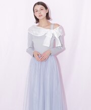 アシメリボンドッキングワンピース