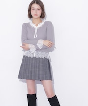ベルト付きプリーツミニスカート