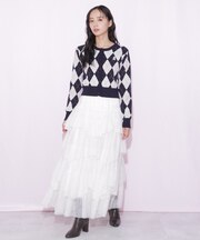 ボリュームティアードチュールスカート