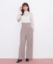 サイドベルトワイドパンツ