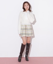 ビッグチェックミニスカート