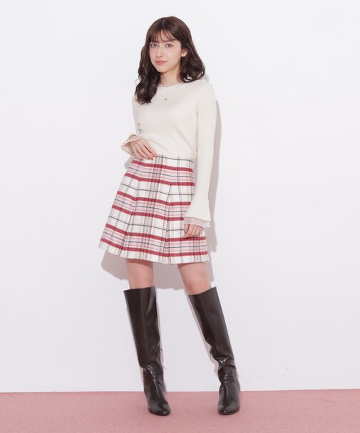 ビッグチェックミニスカート