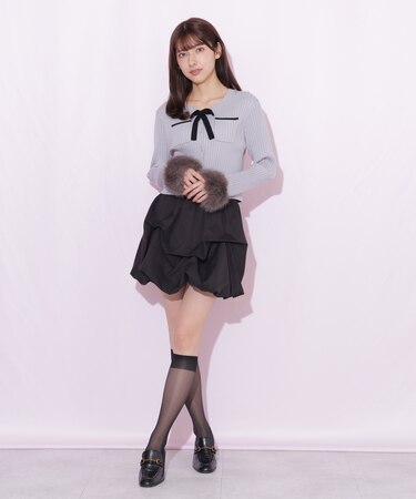 タックバルーンミニスカート