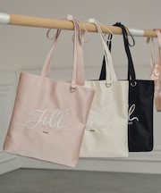 ロゴ刺繍リボントートバッグ