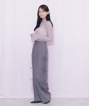 サイドリボンワイドパンツ