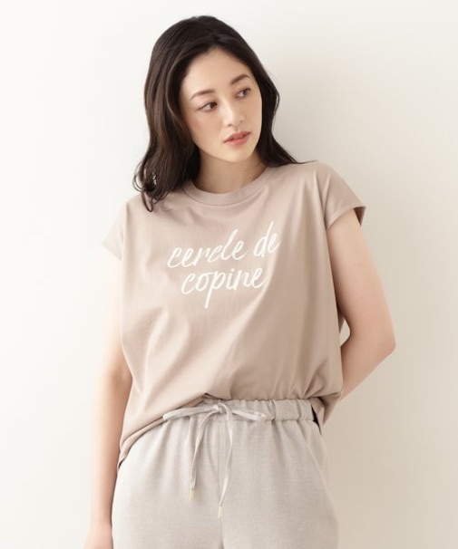 オーガニックコットンフレンチスリーブロゴＴ