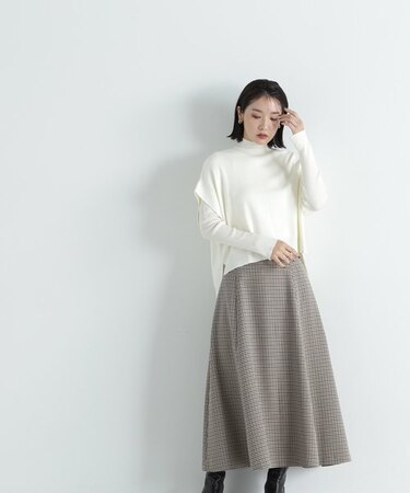 ウーリッシュチェックフレアスカート