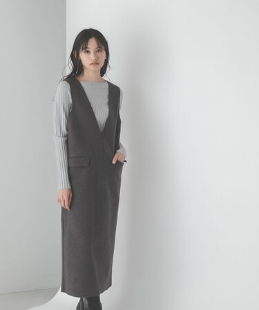 Vネックストレートジャンスカ