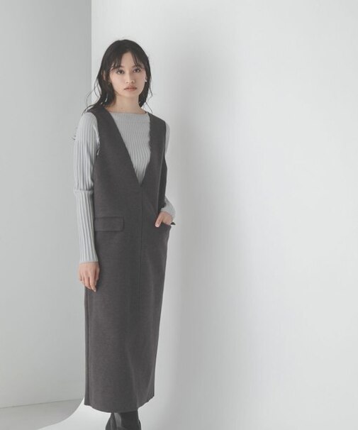 Vネックストレートジャンスカ