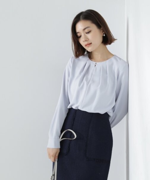 ミニパールネックブラウス　24SS